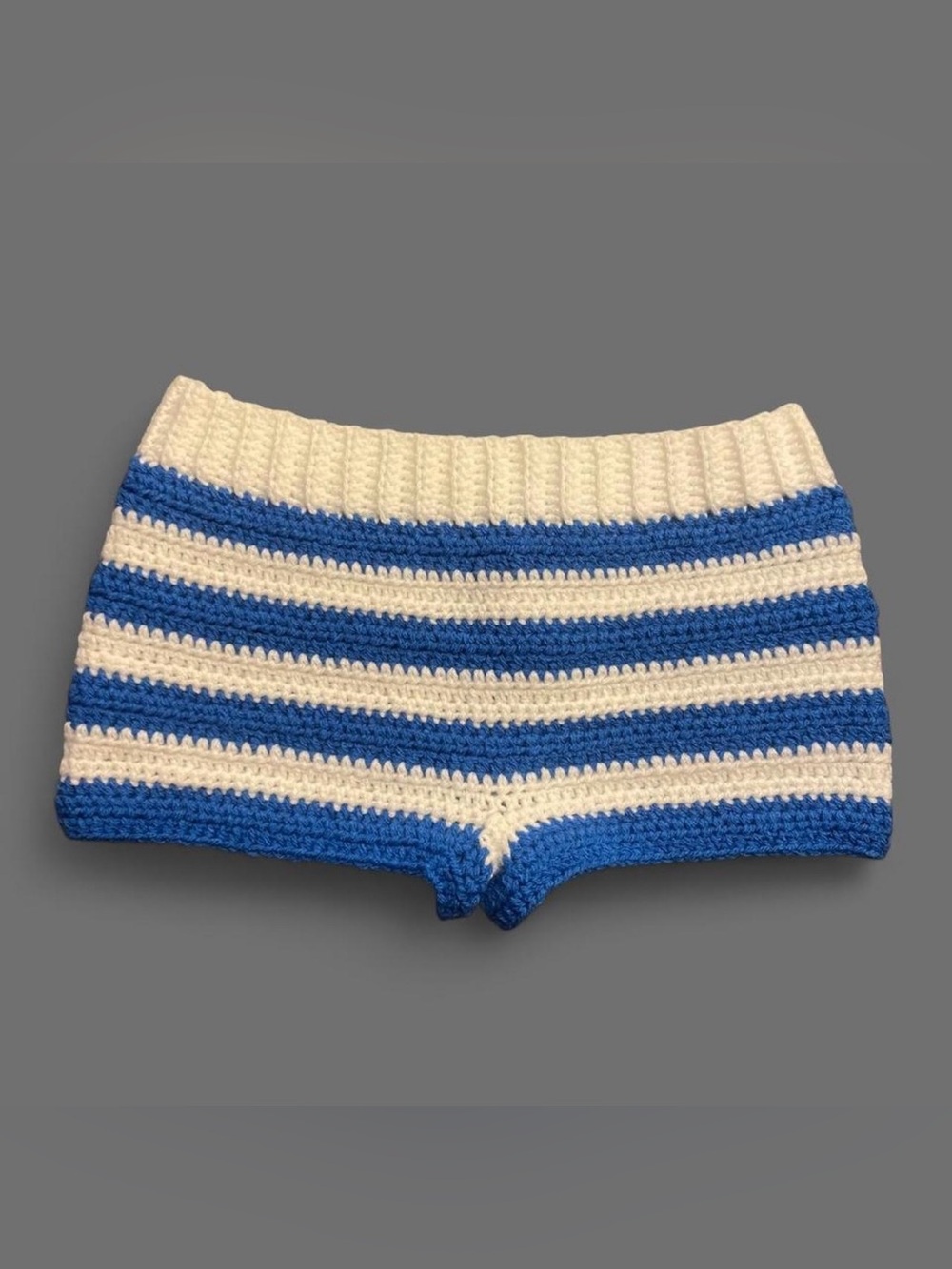 Handmade Crochet Blue & White Shorts 💙